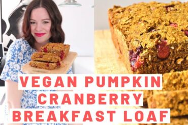 Healthy Pumpkin Cranberry Vegan Breakfast Bread | OIL FREE | GLUTEN FREE | Vegan Baking | By Andreja