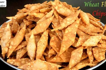 Wheat Flour Chips - Homemade Wheat Flour Chips - Atta Chips - Wheat Namakpara - Healthy Snack Recipe
