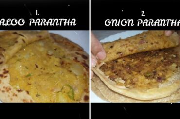 2 TYPES OF PARANTHAS | ALOO AND ONION PARANTHA | HEALTHY BREAKFAST AT HOME | QUICK AND EASY