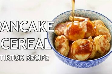 PANCAKE CEREAL: how to make pancake cereal from TikTok!