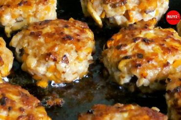 20 MINUTES Pan Fried Meatball Recipe (Healthy and Juicy) | 猪肉饼