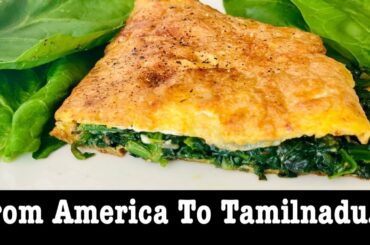 முட்டை பசலைக்கீரை ஆம்லெட்/Egg Spinach Sandwich Recipe in Tamil/Pasali Keerai In Tamil/One Pan Toast