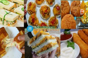 TOP 7 EASY BREAD SNACKS RECIPIES FOR IFTAR PARTY | EVENING SNACKS IDEAS  COOKWITHNOORY