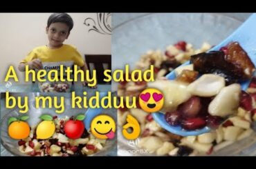 Healthy salad/fruit salad/simple recipe/കുട്ടി chef inde വക ഒരു അടിപൊളി salad 😍😋