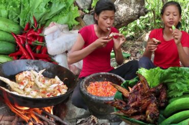 Cooking Chicken wings with Cucumber Salad and Peppers sauce for dinner ideas - My Natural Food ep 34