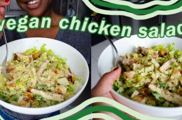 How to Make a Vegan Chicken Caesar Salad - easy vegan chicken recipe | veggieonpennies