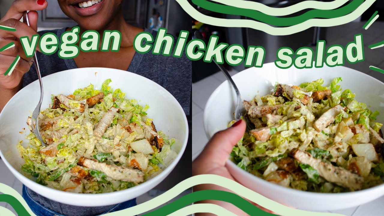 How to Make a Vegan Chicken Caesar Salad – easy vegan chicken recipe | veggieonpennies How to Make a Vegan Chicken Caesar Salad - easy vegan chicken recipe | veggieonpennies