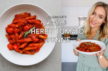 Herby Tomato Penne Pasta by Clean Eats Charlotte | Quick, Easy + Healthy Recipes