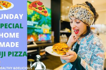 Healthy Evening Home Made SUJI PIZZA  Recipe / RichaLifeCares