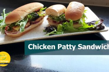 Chicken Patty Sandwich | Chicken Mince Patty Sandwich | Chicken Patty Long bread | Yummy Sandwich
