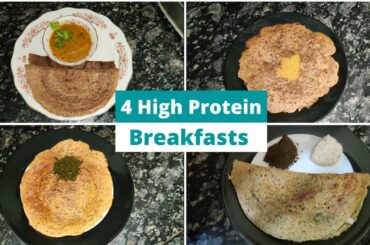 4 High Protein Breakfast Recipes-Super Healthy Protein Rich Breakfasts for Weightloss-IndianRecepies