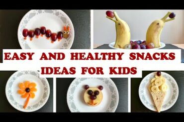 5 Easy and Simple snacks ideas for Kids. Fruit art ~ Dolphin, Caterpillar, Bear, Flower &  Ice cream
