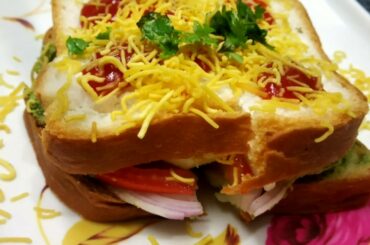 VEGGIE LOADED SANDWICH || a very easy method of making || tasty and healthy|| without cheese