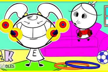 Exercise Play and Healthy Food! Learn Healthy Habits for Kids with EK Doodles!
