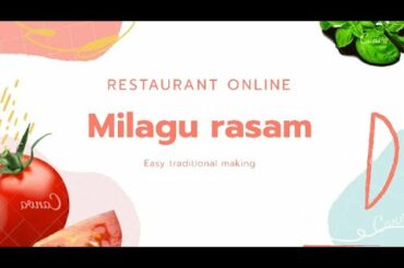 Easy making of traditional Milagu rasam | Healthy Recipes | Restaurant Online