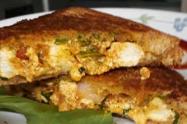 Paneer tikka sandwich recipe | Paneer smoky sandwich recipe |