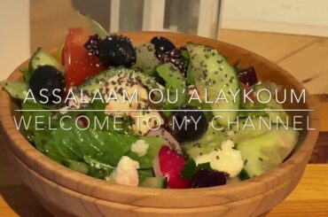 Healthy salad with mozzarella and olives