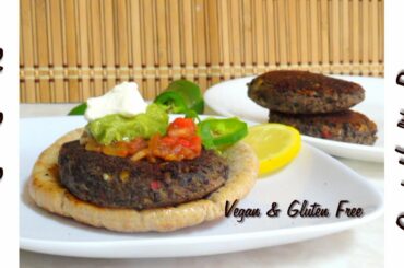 Quick Healthy Black Bean Burger Video Recipe by Bhavna - Vegan & Gluten Free