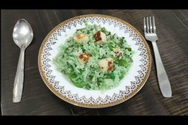 Green Pulav with Paneer- Healthy and Easy Recipe