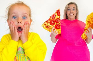 Gaby and Alex feeds Mom a healthy food and teaches to exercise