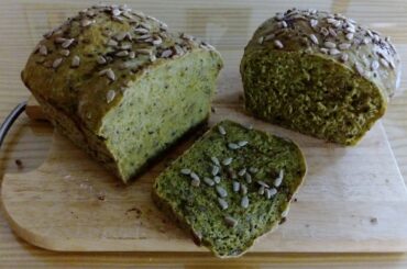 Healthy Green Spinach Bread - Homemade Delicious Bread - Pan Verde Saludable