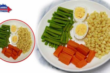 Easy Healthy Food  Boil Egg , Carrot ,Long Green Bean and Corn