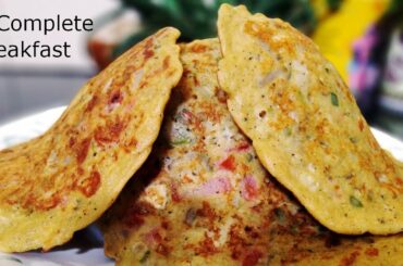 Healthy Breakfast Recipe - Savoury Pancakes in Malayalam with English subtitles