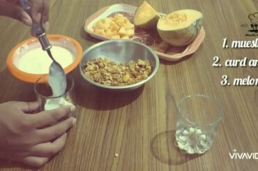 Granola Parfait | Yogurt Parfait with Melon | Healthy Breakfast Recipe | Harsh's Kitchen