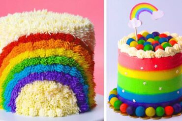 Most Satisfying Rainbow Cake Decorating Ideas | How to Make Colorful Cake Recipes | How To Cake