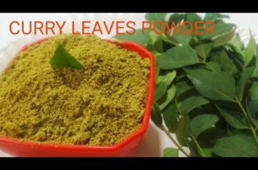 curry leaves powder recipe / Kadi pattha powder / karivepaku podi Recipe / Healthy dish recipe.