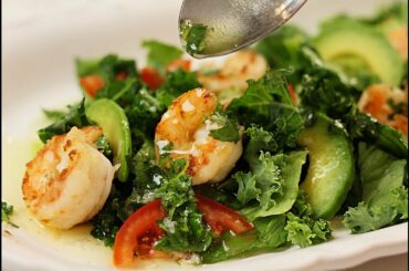 Shrimp Kale Lime Salad- Homemade Cilantro Lime Salad Dressing