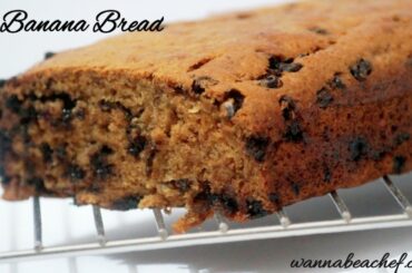 Eggless Banana Bread Recipe in Convention Microwave-Chocolate Chip Banana Bread