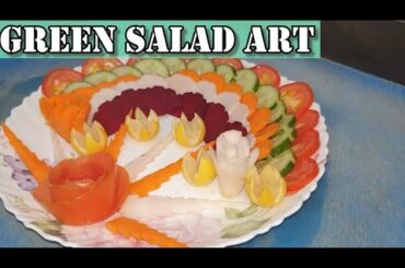 Green Salad Design Easily make At Home | how to Make Salad Art | Rozgar sibtain