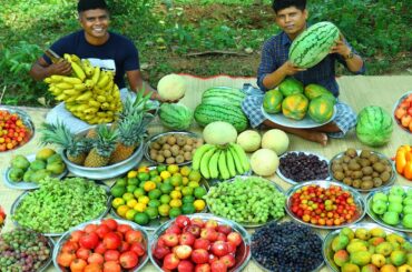 FRUIT SALAD | Healthy Fruits Mixed Salad Recipe | Fruits Cutting Skill Village Food