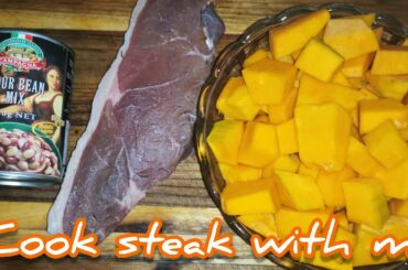 What's for dinner? | Cook with me #10 |Steak + 4 bean salad + pumpkin