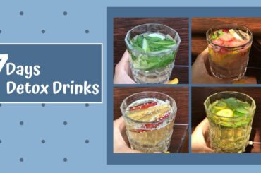 7 Detox Water For Weight Loss & Clear Skin| Summer drinks| Healthy Recipe