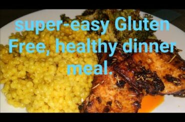 Easy and healthy dinner meal ( Israeli couscous, Honey-garlic salmon and Roasted Broccoli )