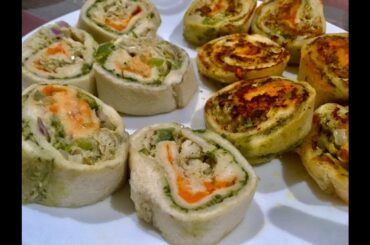 Variety PINWHEEL SANDWICH/Bread Sandwich/Bread Pinwheels/Chicken sandwich/Healthy Sandwich