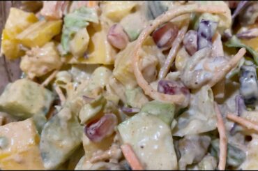 Fruit salad with nuts, very refreshing, healthy and energetic without special ingredients needed.