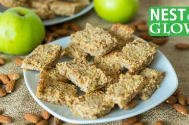 Healthy Breakfast Bar Recipe - 3-Ingredients Oat, Apple and Almond