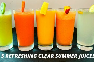 5 REFRESHING HEALTHY SUMMER JUICES/5 JUICE recipes (for weight loss, glowing skin, and cleanse)