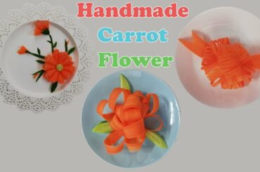 handmade carrot garnish flower - carrot decoration easy ideas for salad