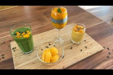 4 mango recipes | Healthy, sugar-free | Mango chia pudding, lassi, smoothie, ice cream