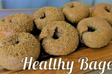 [Vegan Bread Recipe]Making with Oats, Flax seed, Whole wheat -Healthy Brown Bagel[Gourmet Apron 416]