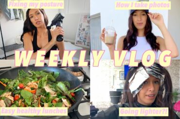 How to make easy healthy food l How to take your own pictures l Weekly Vlog Dying my hair!