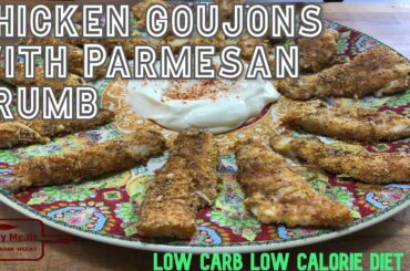 Chicken goujons with Parmesan crumbs | Health chicken recipe | Low carb low calorie diet