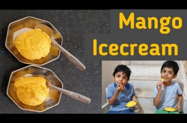 Mango icecream - Easy, Tasty and Healthy recipe- made with 1 spoon sugar - Creamy texture