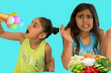 Deema and Sally Eat and Cook Healthy Food  | Funny Food toys Video for Kids