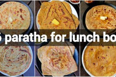 6 paratha recipes for lunch boxes | indian lunch box recipes | layered paratha recipes