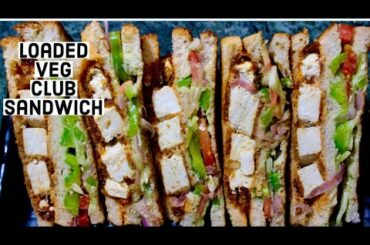Loaded veg club sandwich || crispy tofu and veggie sandwich || lockdown recipe#22 || sandwich recipe